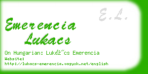 emerencia lukacs business card